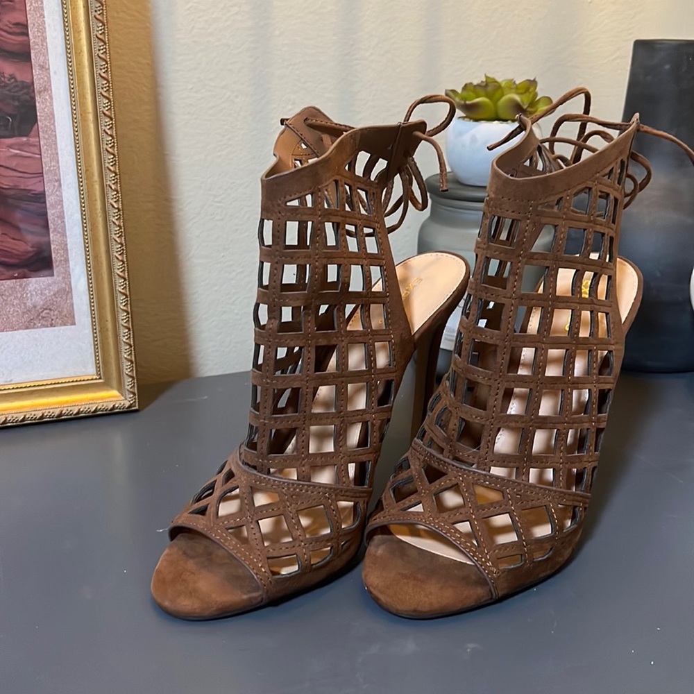 Brown Strappy Express Heels